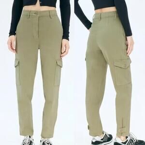 Aritzia Wilfred Free Modern Cargo Button-Fly Pants Dry Basil Green 8